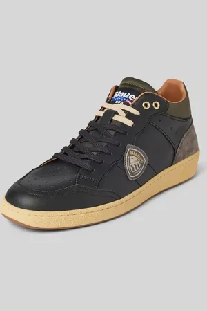 Blauer Sneakersy skórzane z naszywką z logo model ‘MURRAY’