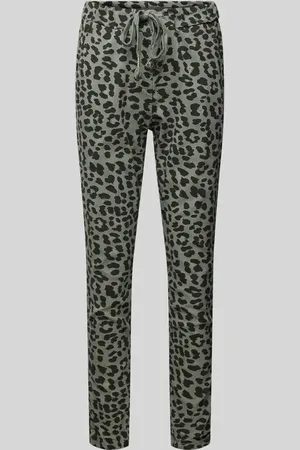 Zabaione Spodnie materiałowe o kroju slim fit z tunelem model ‘AN44NI’