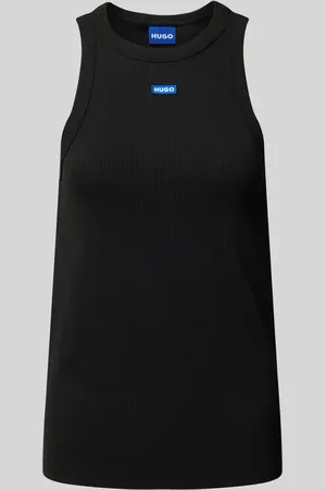 Hugo Blue Top z detalem z logo
