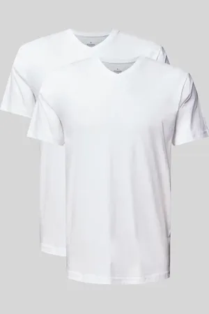 Ragman T-shirt z prążkowanym dekoltem w serek