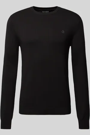 Scotch&Soda Sweter z dzianiny z wyhaftowanym logo model ‘CORE’