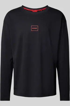HUGO BOSS Bluzka z długim rękawem i nadrukiem z logo model ‘Laze’
