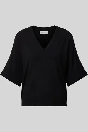 MSCH T-shirt z czystej wiskozy z dekoltem w serek model ‘Eslina’