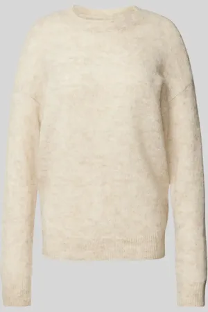 MSCH Sweter z dzianiny z prążkowanymi wykończeniami model ‘Festina’