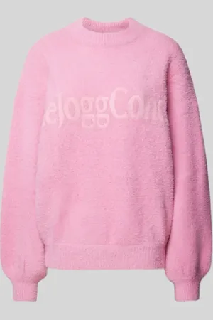 TheJoggConcept Sweter z dzianiny z napisem z logo model ‘OFELIA’