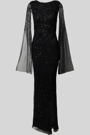 Lace & Beads Sukienka wieczorowa z rozszerzanymi rękawami