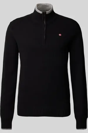 Napapijri Sweter z dzianiny z wyhaftowanym logo model ‘DAIN’