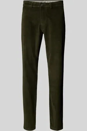 SELECTED Spodnie o kroju straight fit ze sztruksu model ‘MILES’
