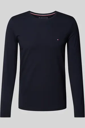 Tommy Hilfiger Bluzka o kroju regular fit z wiskozy z długim rękawem i wyhaftowanym logo