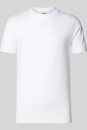 Drykorn T-shirt z prążkowanym, okrągłym dekoltem model ‘ANTON’