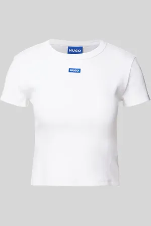 Hugo Blue T-shirt krótki z detale z logo