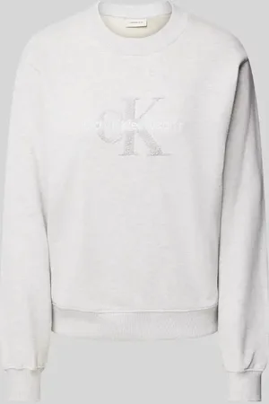 Calvin Klein Bluza z detalem z logo model ‘CHENILLE’