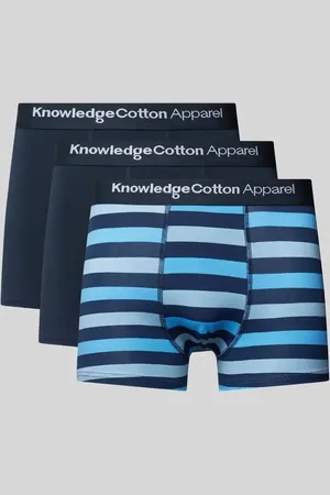 Knowledge Cotton Apparal Obcisłe bokserki z elastycznym paskiem z logo w zestawie 3 szt.