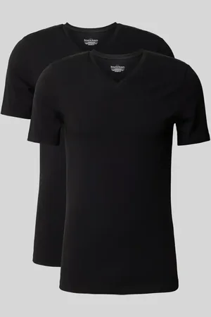 Bread & Boxers T-shirt z prążkowanym dekoltem w serek