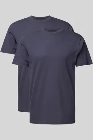 Ragman T-shirt z prążkowanym okrągłym dekoltem