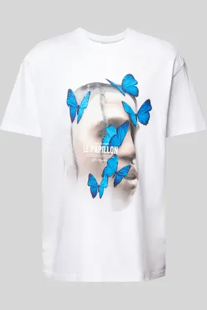 Mister Tee T-shirt z nadrukiem z motywem model ‘LE PAPILLON’