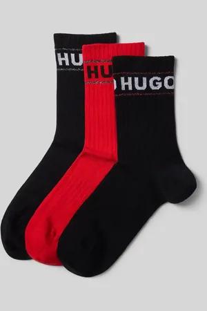 HUGO BOSS Skarpety z napisem z logo w zestawie 3 szt.