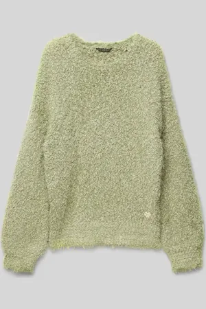 Guess Sweter z dzianiny z prążkowanymi wykończeniami