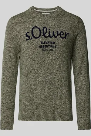 QS by s.Oliver Sweter z dzianiny o kroju regular fit z logo