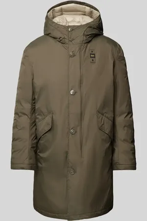 Blauer Parka z kapturem model ‘FALCON’