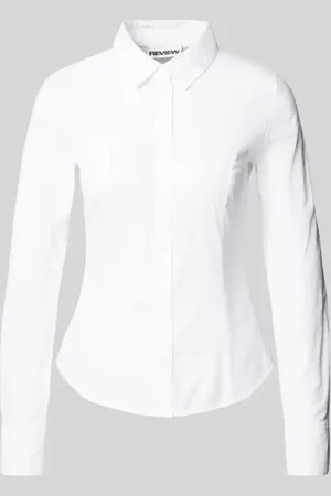 Review Bluzka o kroju slim fit z listwą guzikową na całej długości