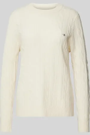 GANT Sweter z dzianiny z wzorem warkocza