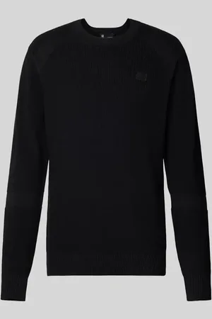 G-Star Sweter z dzianiny z wyhaftowanym logo