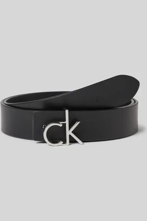 Calvin Klein Pasek ze skóry bawolej z detalem z logo