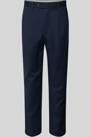SELECTED Spodnie o kroju regular tapered fit z zakładkami w pasie i szlufkami na pasek