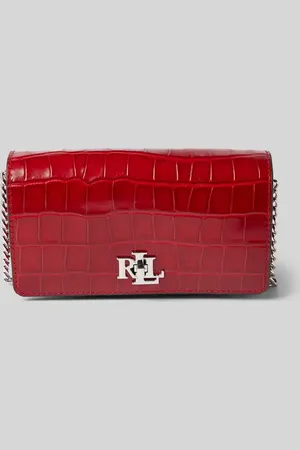 Ralph Lauren Torba na ramię skórzana z aplikacją z logo