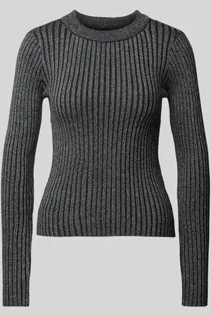 Pieces® Bluzka z długim rękawem o kroju slim fit z dzianiny z wiskozy model ‘CHRISTA’