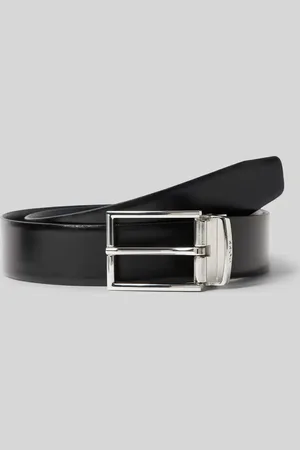 HUGO BOSS Pasek skórzany ze sprzączką model ‘Otano’