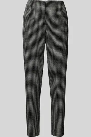 Ichi Spodnie materiałowe o kroju tapered fit ze wzorem w pepitkę