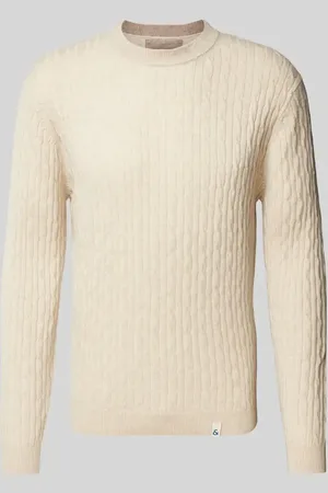 Colours & Sons Sweter z dzianiny z mieszanki kaszmiru z detalami z logo