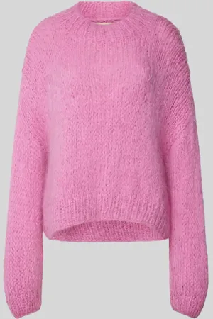 Stella Nova Sweter z dzianiny z mieszanki wełny z alpaki z okrągłym dekoltem