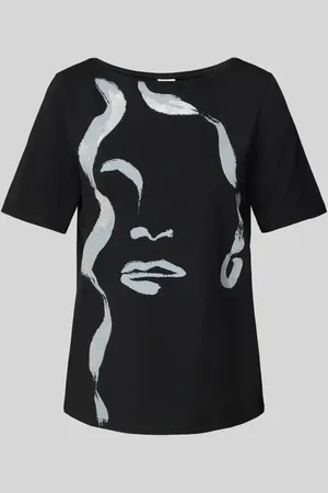 QS by s.Oliver T-shirt o kroju relaxed fit z mieszanki bawełny z błyszczącymi detalami