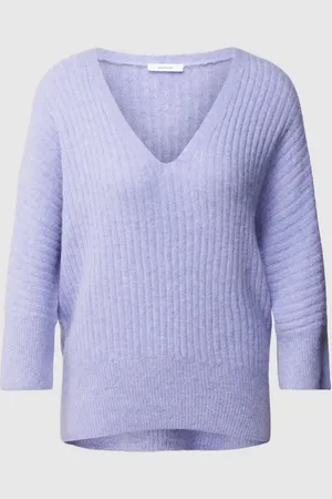 Opus Sweter z dzianiny z dekoltem w serek model ‘Peruso’
