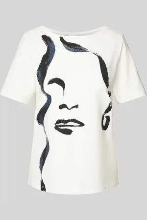 QS by s.Oliver T-shirt o kroju relaxed fit z mieszanki bawełny z błyszczącymi detalami