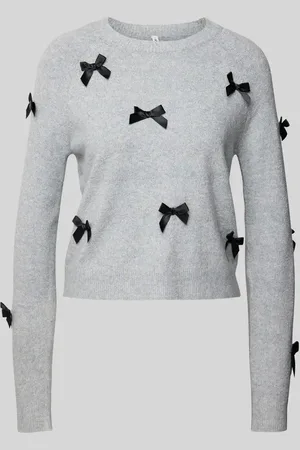 ONLY Sweter o kroju regular fit z dzianiny z wiązanymi detalami model ‘NOELLE’