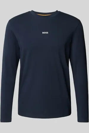 HUGO BOSS Bluzka z długim rękawem i nadrukiem z logo model ‘Chark’