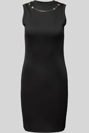 HUGO BOSS Sukienka o długości do kolan z aplikacją z logo model ‘Naloita’