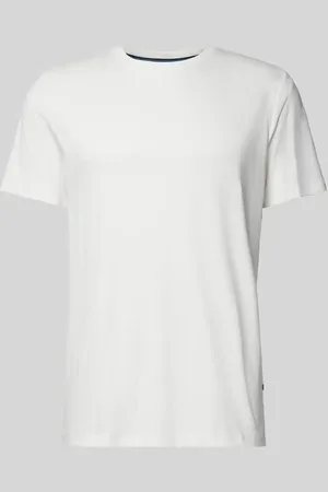 Olymp T-shirt z prążkowanym okrągłym dekoltem