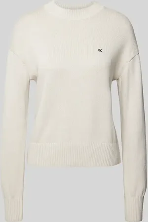 Calvin Klein Sweter z dzianiny z wyhaftowanym logo model ‘MONOGRAM’