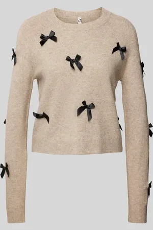 ONLY Sweter o kroju regular fit z dzianiny z wiązanymi detalami model ‘NOELLE’