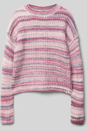 Garcia Sweter z dzianiny z detalem z logo