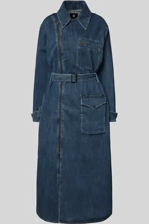 G-Star Trencz z efektem denimu i paskiem