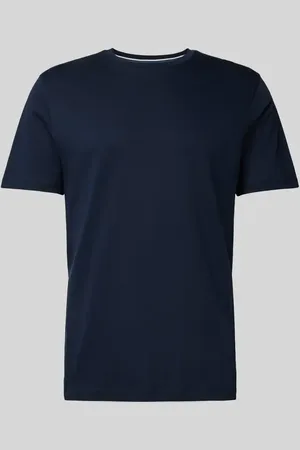 Olymp T-shirt z prążkowanym okrągłym dekoltem