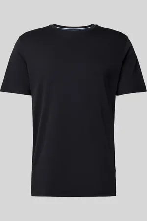 Olymp T-shirt z prążkowanym okrągłym dekoltem
