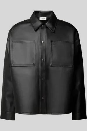 Calvin Klein Koszula casualowa o kroju oversized z imitacji skóry