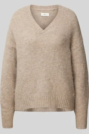 Fynch-Hatton Sweter z dzianiny z mieszanki wełny z dekoltem w serek
